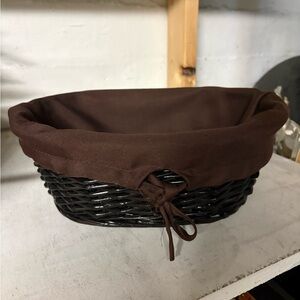Brown and Black Wicker Basket